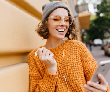 a girl using smartphone